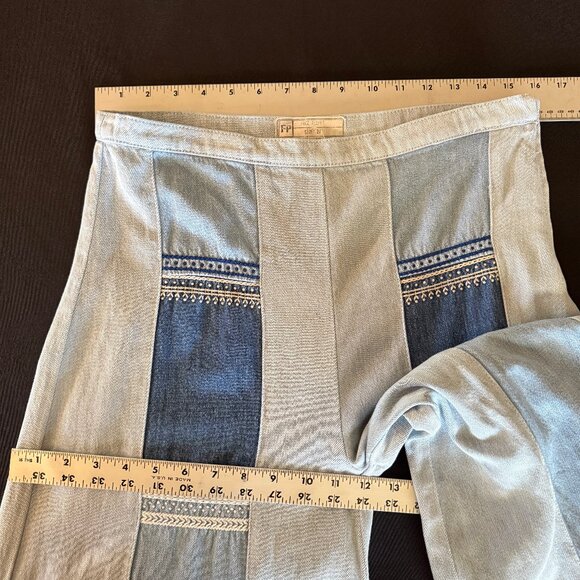 Free People Willa Pieced Wide-Leg Jeans Sz 27 - Picture 11 of 17